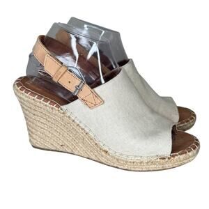 TOMS Monica Wedge Sandal Natural Tan Size 8.5 W